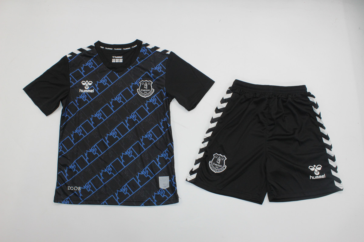 Kids-Everton 23/24 GK Black/Blue Soccer Jersey